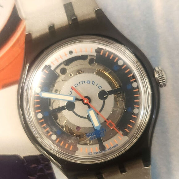 Swatch SILVER BARON SAM104 1994 Automatic Watch with 23 Jewels New old stock - Picture 5 of 12